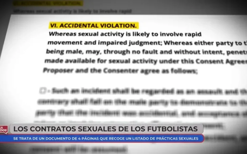 Revelan el polémico contrato de consentimiento sexual utilizado por futbolistas con un apartado de «violación accidental»