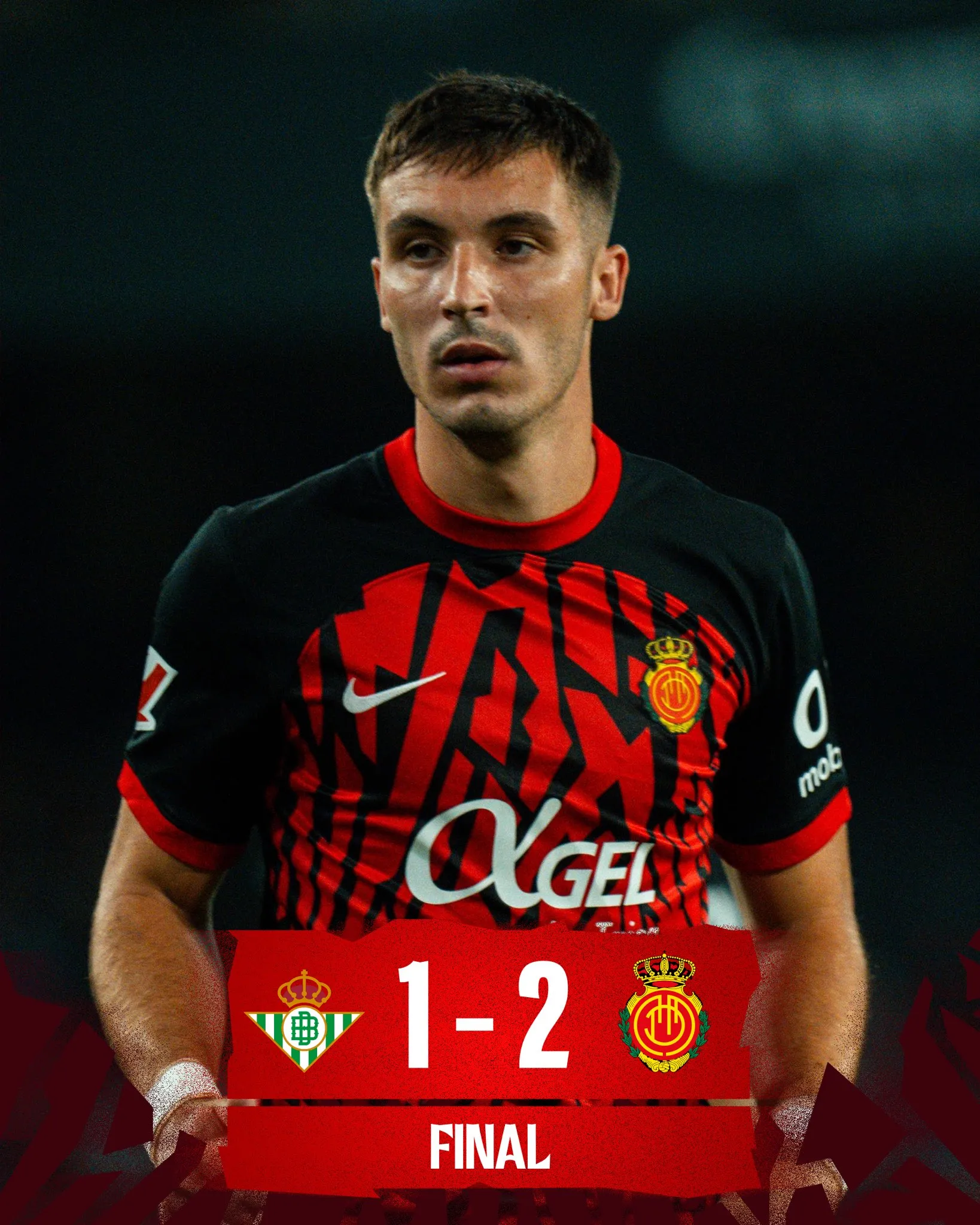 Mallorca sorprende al Betis con un 1-2 en el Villamarín, con un gol decisivo de Valery en el tiempo añadido.