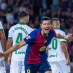 El Barcelona venció al Getafe por la mínima con un gol de Lewandowski en un partido gris. Séptima victoria consecutiva de los azulgranas.