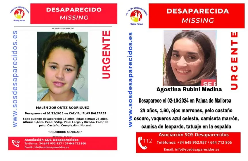 Las desapariciones de Malén Ortiz en 2013 y Agostina Rubini en 2023 en Mallorca presentan inquietantes coincidencias que mantienen a la isla en vilo.