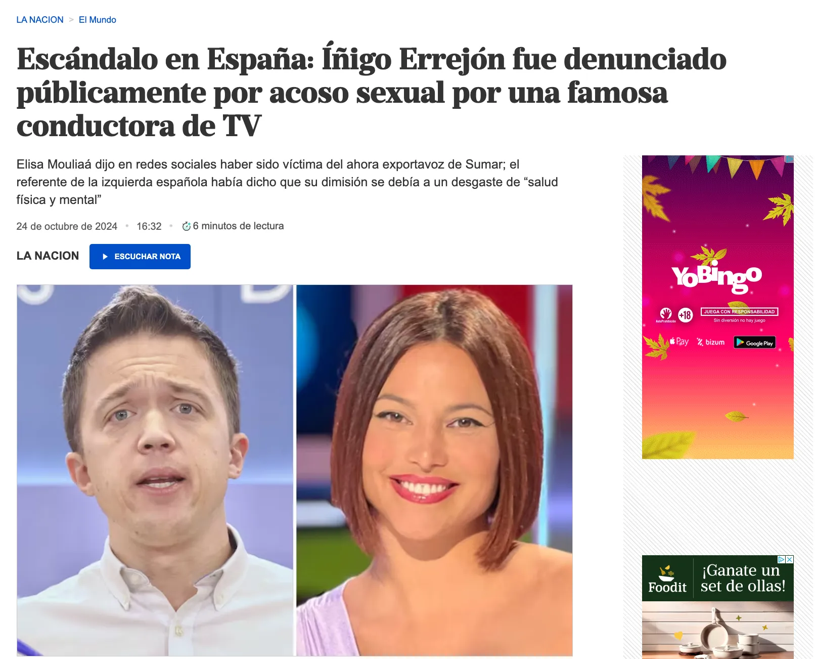 La prensa internacional reacciona duramente ante el escándalo de Íñigo Errejón, afectando la imagen del Gobierno de Pedro Sánchez y su discurso feminista.