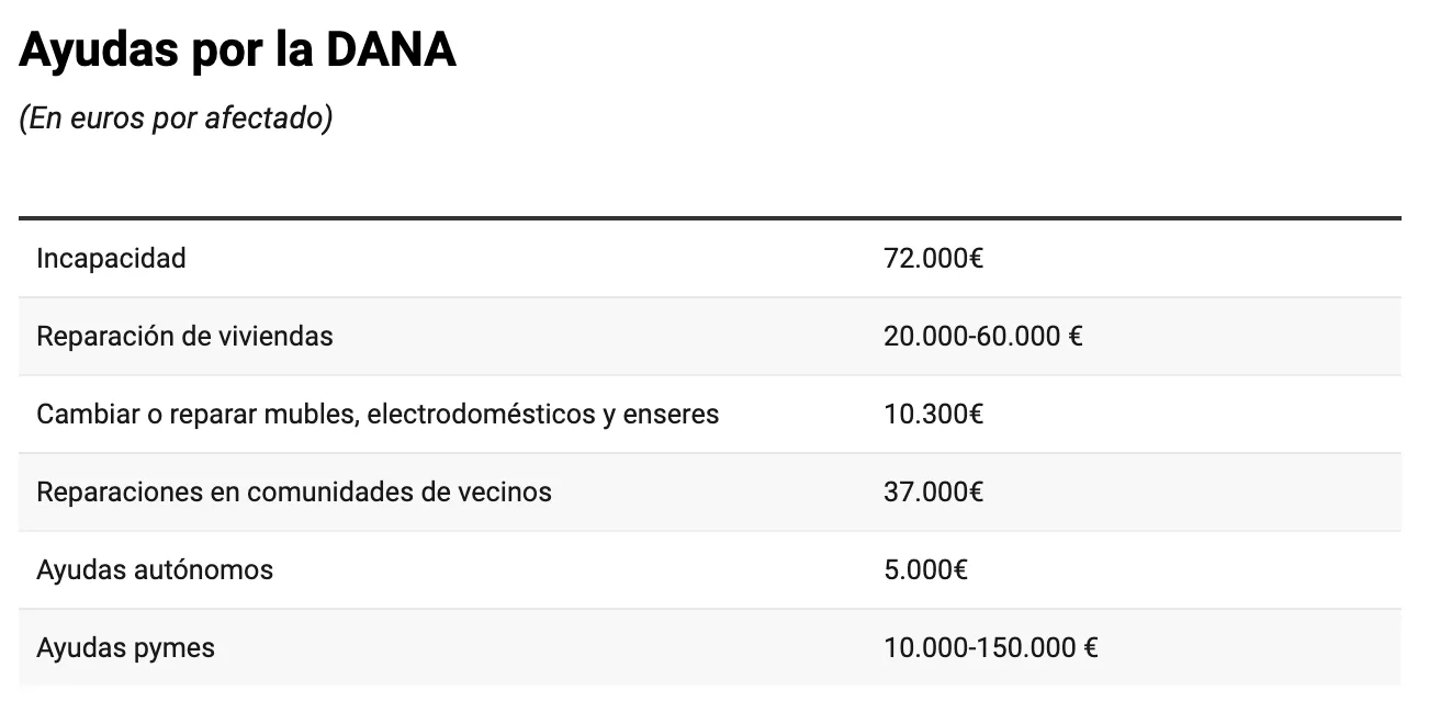 El Gobierno lanza un plan de ayudas de 10.600 millones para afectados por la DANA, incluyendo avales, exenciones fiscales y apoyo a familias y empresas.