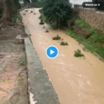 Rafael Navarro, vecino de Xiva, grabó la crecida de la rambla de Poio desde su ventana durante la tormenta del 29 de octubre.