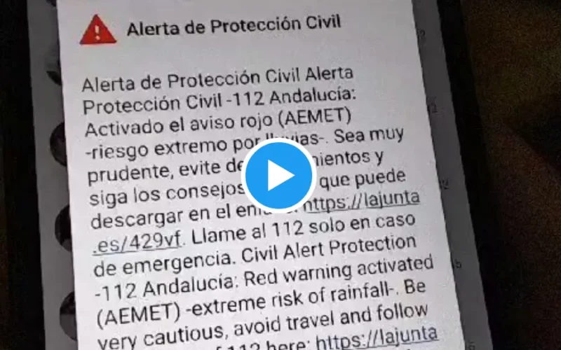 Vídeo | Así es la alerta roja que han recibido los malagueños en sus móviles