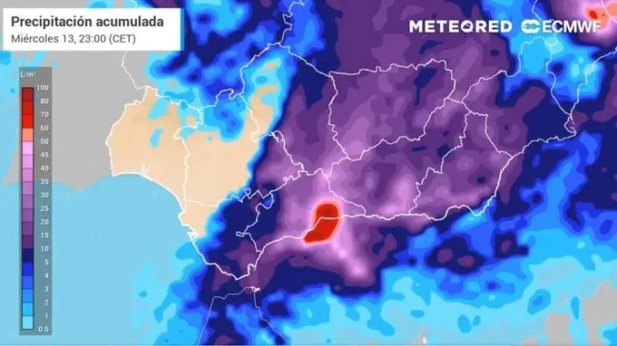 Desalojan a 3.000 personas en Málaga por riesgo de fuertes lluvias este miércoles