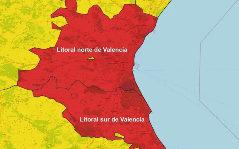 Aemet eleva a rojo el aviso por lluvias en Valencia: riesgo de hasta 180 l/m² en 12 horas